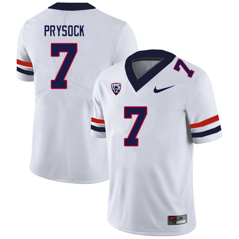 Men #7 Ephesians Prysock Arizona Wildcats College Football Jerseys Sale-White - Click Image to Close